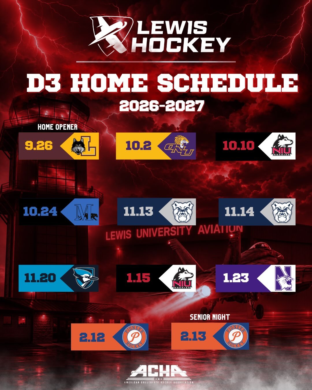 The Lewis Flyers D3 schedule is here!
