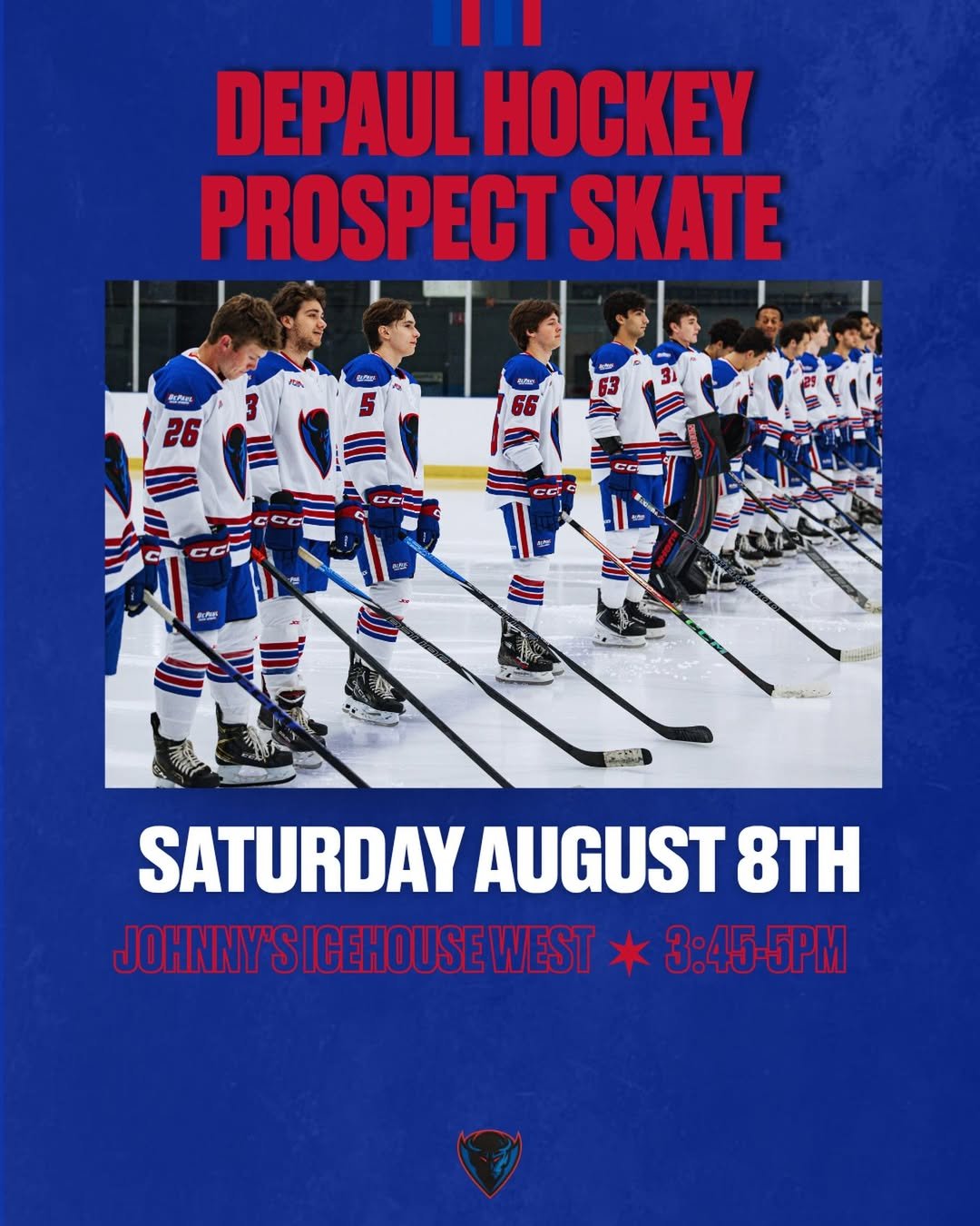 We’re hosting another prospect skate this Saturday, August 8th at 3:45PM at Johnnys IceHouse West.