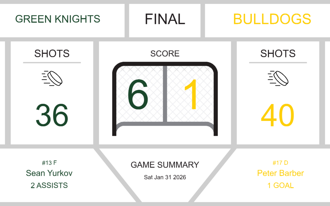 Green Knights Triumph Over Bulldogs in a 6-1 Victory